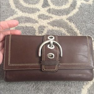 Coach Brown Leather SoHo Large Wallet